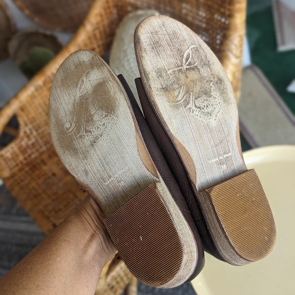 Free People 38 Mont Blanc Sandals Brown Leather Bohemian Summer Aesthetic - Picture 8 of 10